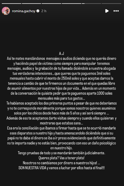 Romina Gachoy arremete contra Angie Jibaja